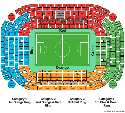 Stadio San Siro Soccer Categories Seating Chart